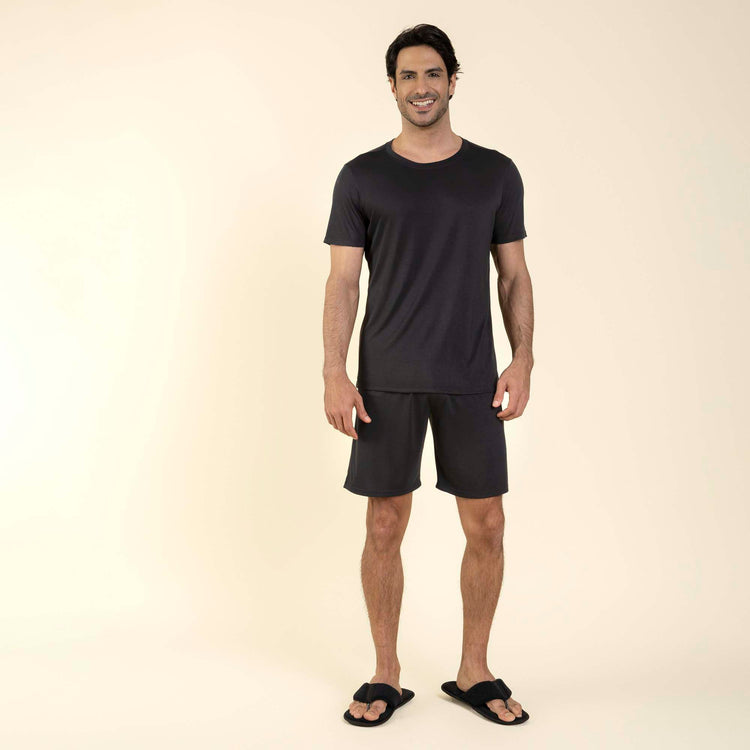 Pijama Masculino Curto Modal Preto