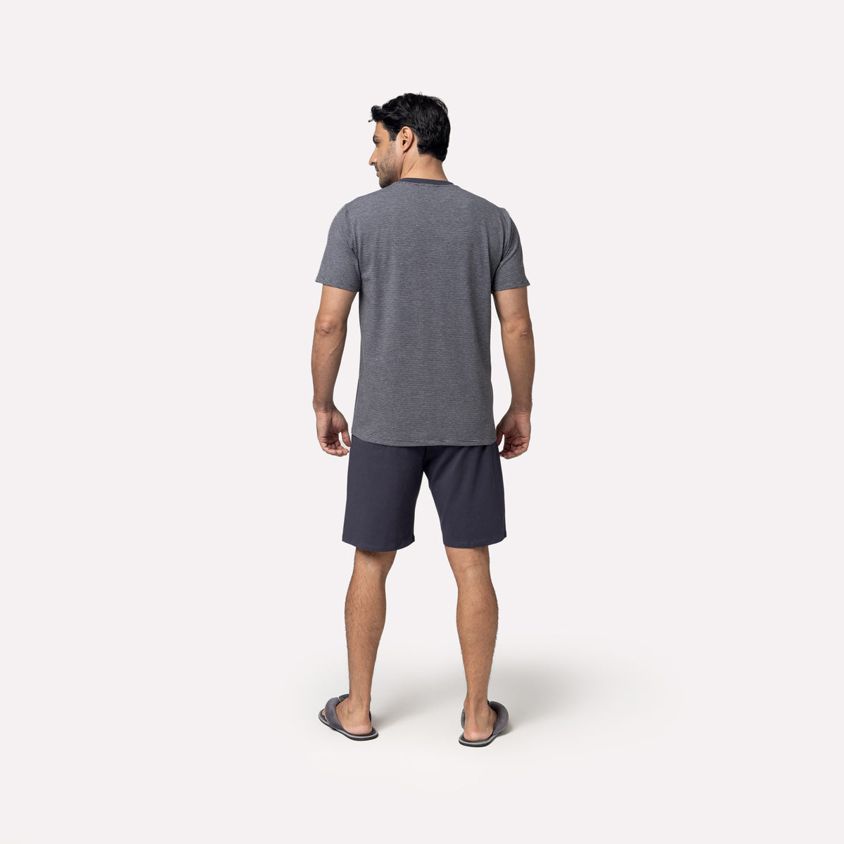 Pijama Masculino Curto Listrado Grafitti