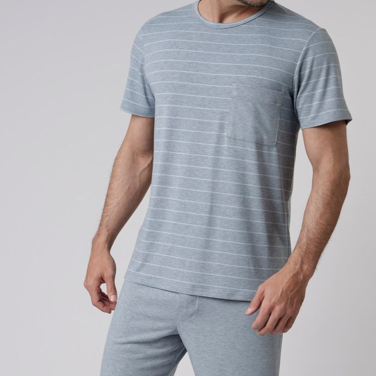 Pijama Masculino Curto Listrado Blue
