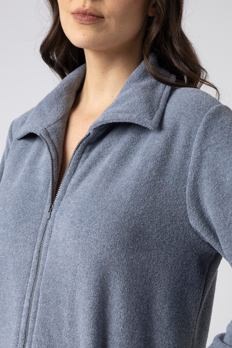 Robe Longo com Zíper em Soft Glacê Azul