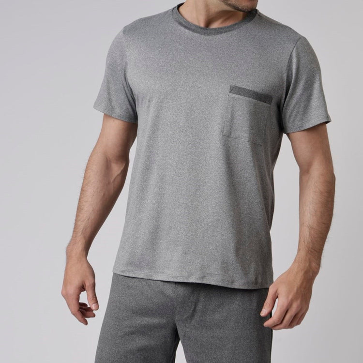 Pijama Masculino Curto Cinza Mescla