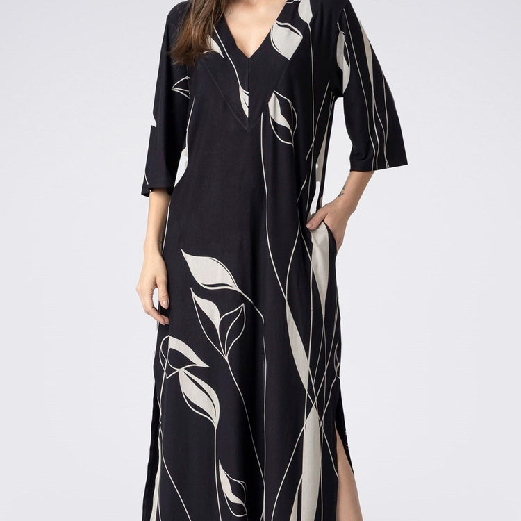 Kaftan Feminino Midi Rongeant Flower
