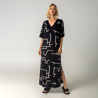 Kaftan Feminino Longo Modernique Preto