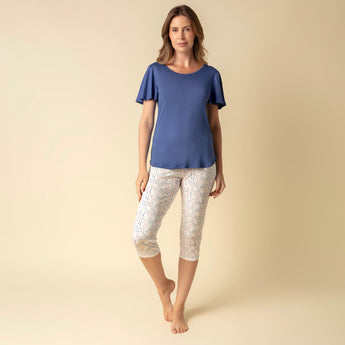 Pijama Feminino Capri Azul Dachshund