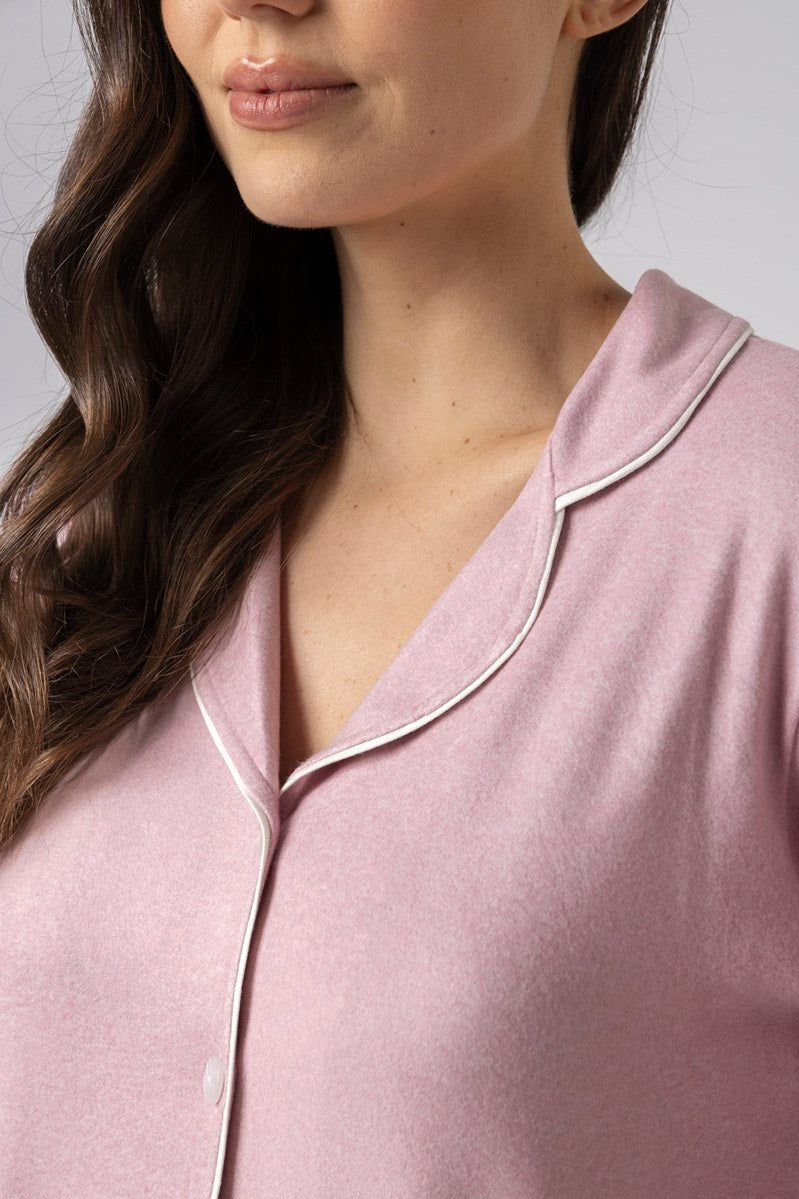 Pijama Feminino Aberto Longo Cashmere Rosa