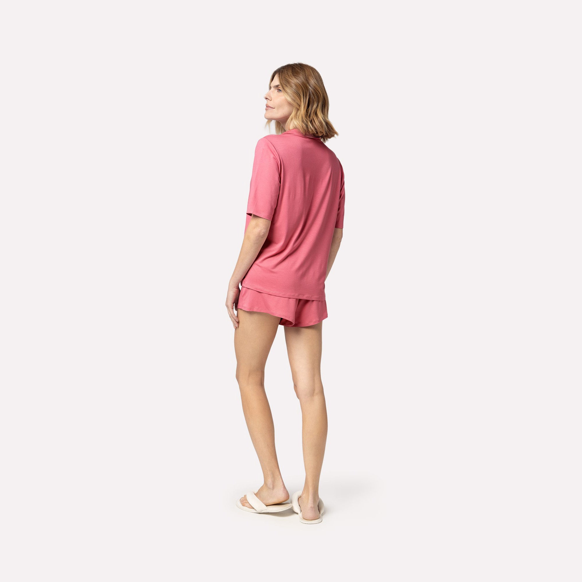 Pijama Feminino Curto Aberto Rosa Blush
