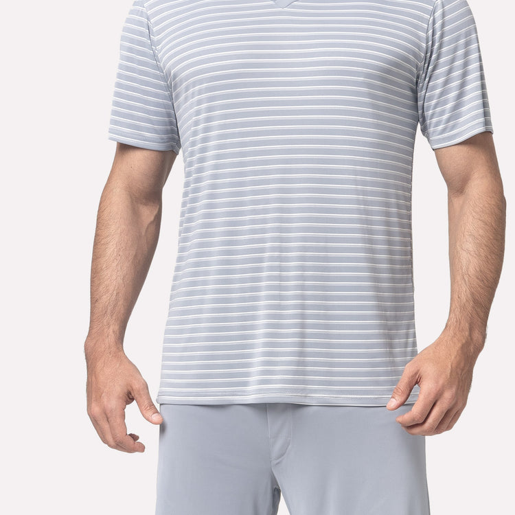 Pijama Masculino Curto Listrado Gris