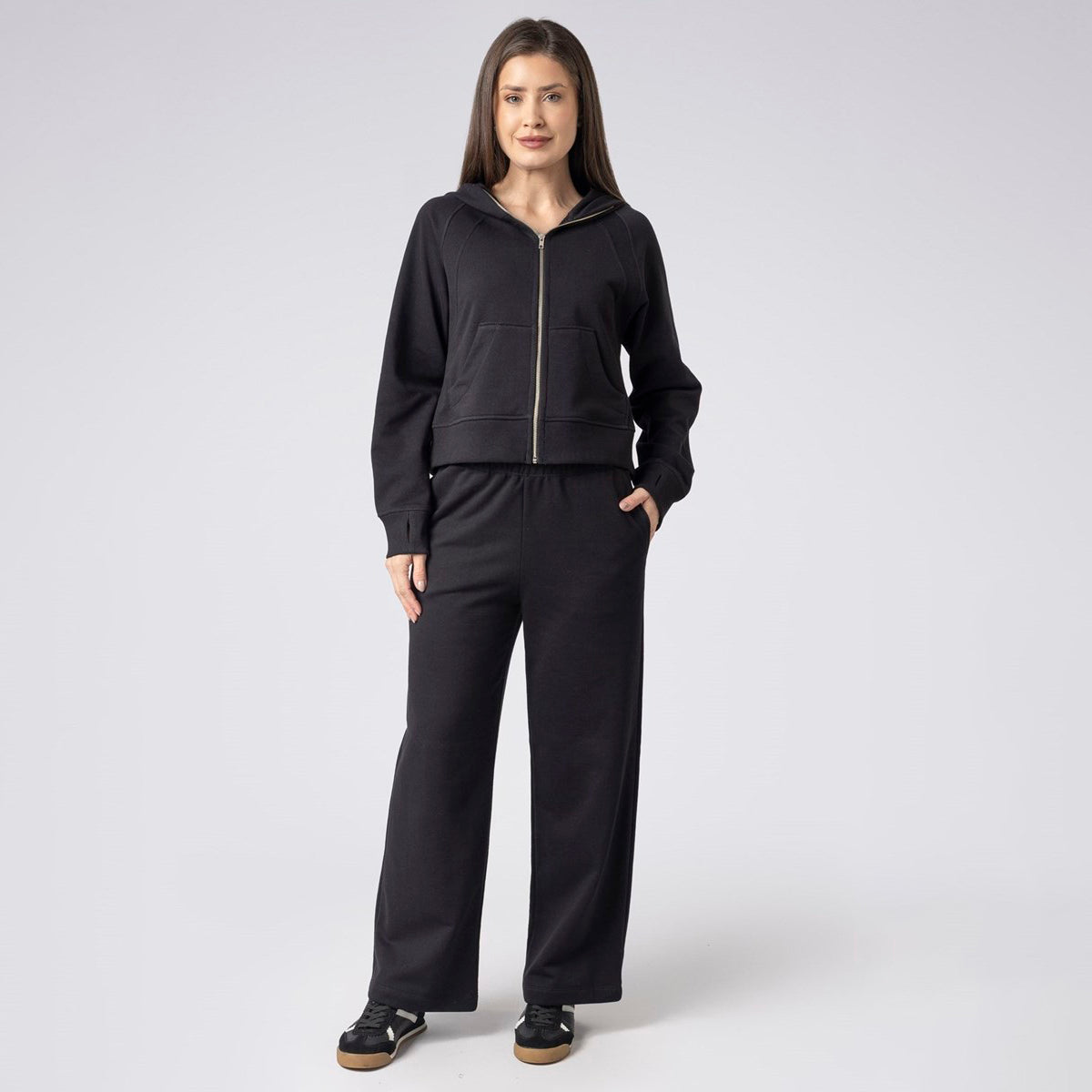 Conjunto Balance Moletom Preto com Zíper
