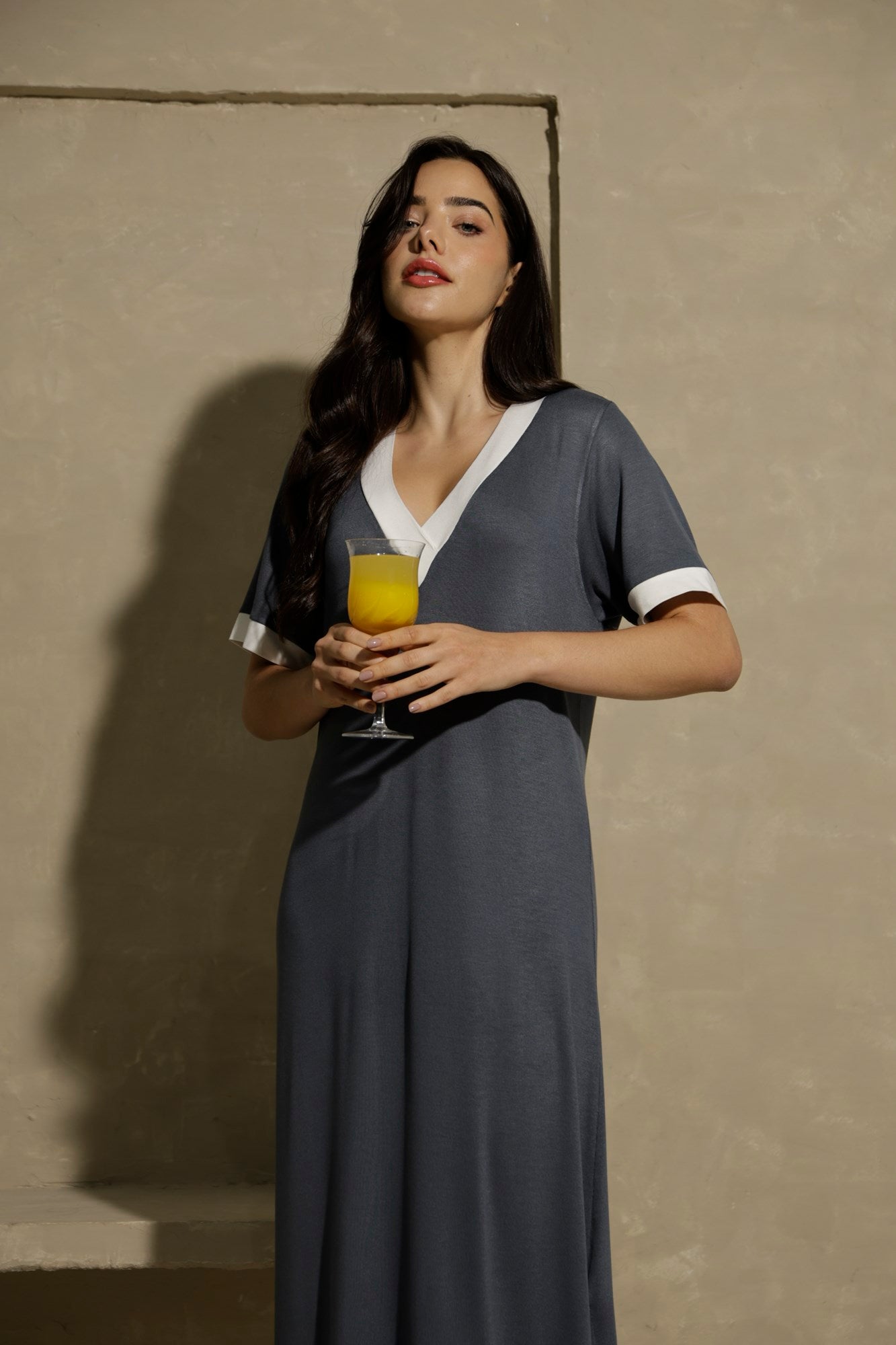 Kaftan Feminino Midi Tricot Heavy Cromo