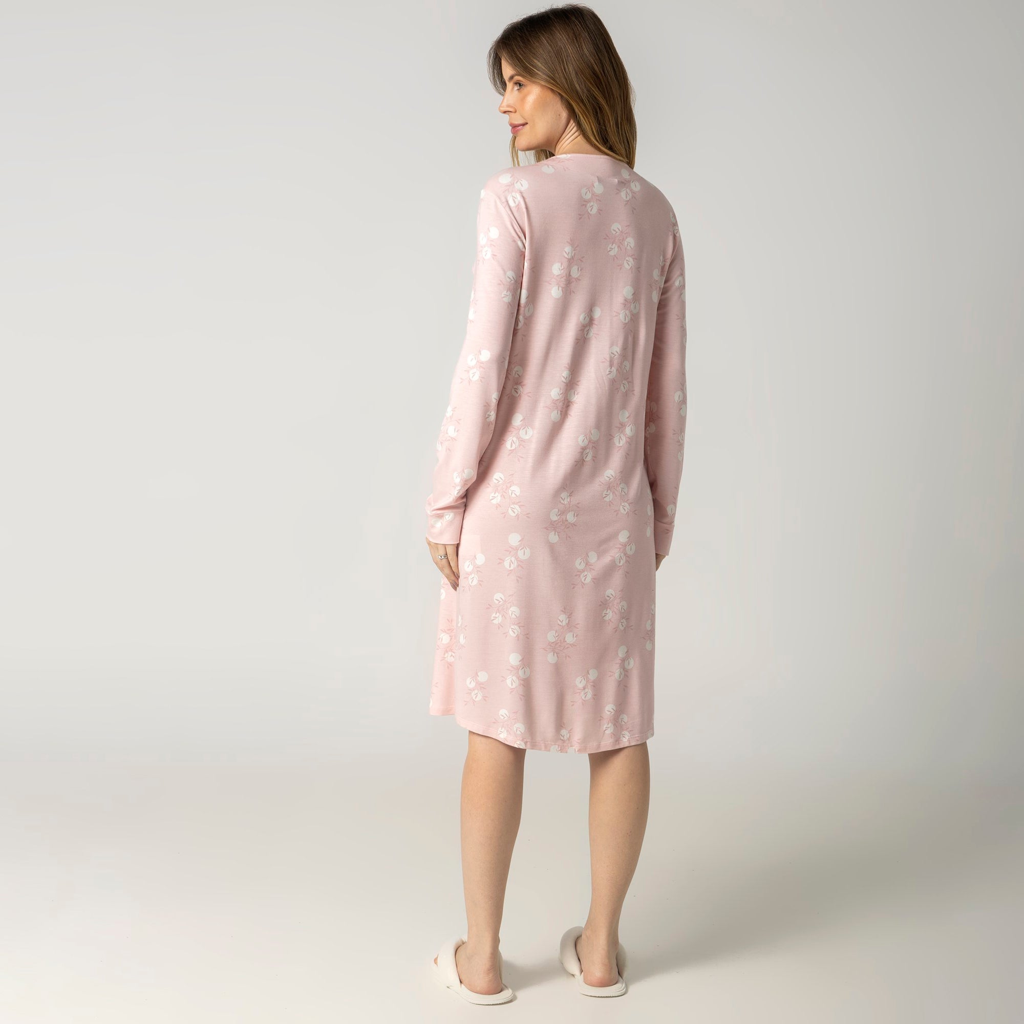 Camisão Feminino Aberto Rosa Folliage