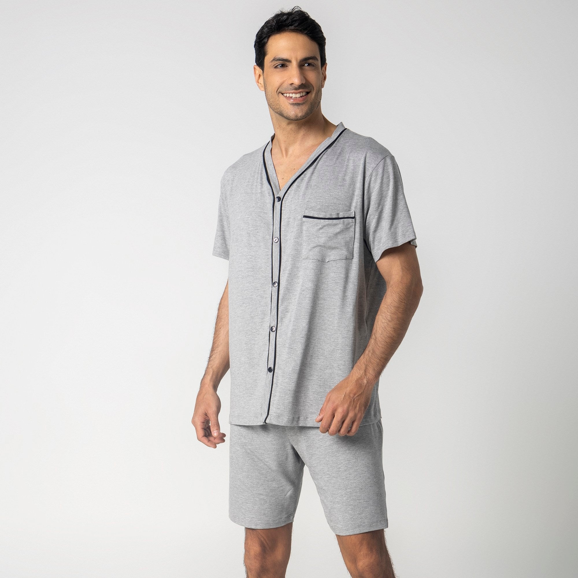 Pijama Masculino Curto Aberto Mescla