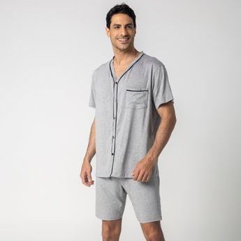 Pijama Masculino Curto Aberto Mescla