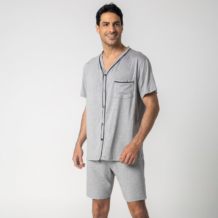Pijama Masculino Curto Aberto Mescla
