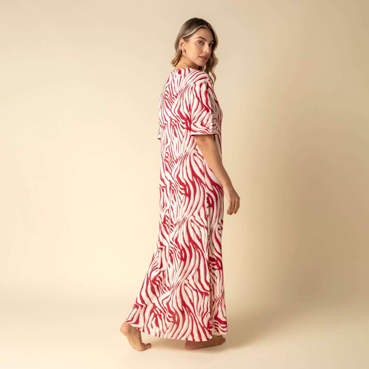 Kaftan Feminino Longo Bordô Antilope