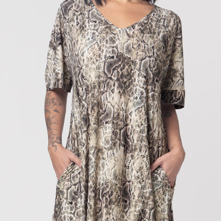 Kaftan Feminino Midi Snake com Bolso