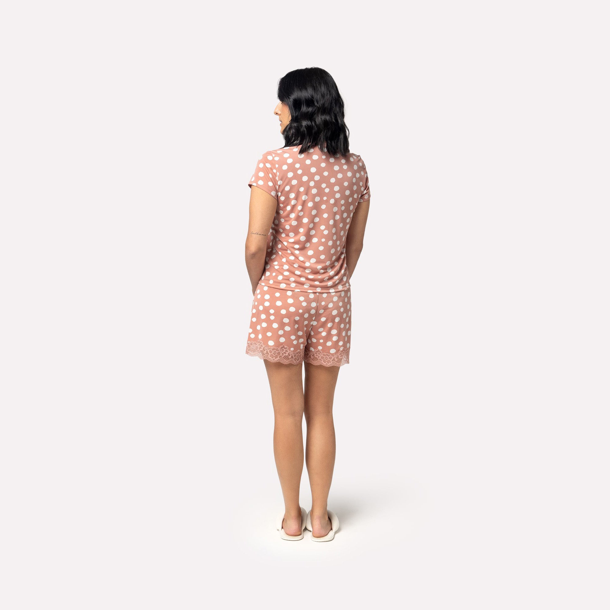 Pijama Feminino Curto Pearl com Renda