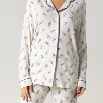 Pijama Feminino Aberto Branco Lavanda