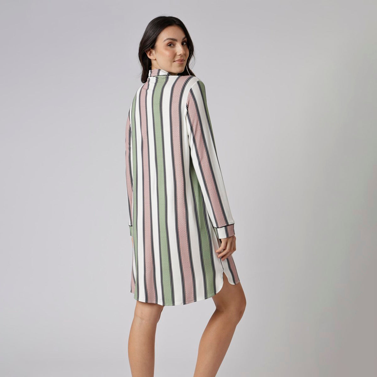 Camisão Feminino Aberto Listrado Style