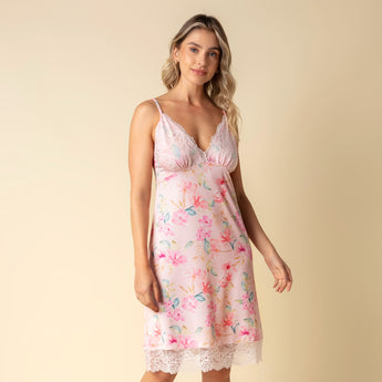 Camisola de Alça Rosa Floral Bisol
