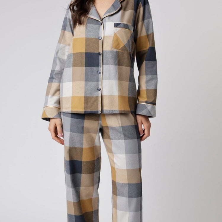 Pijama Feminino Longo Aberto Xadrez