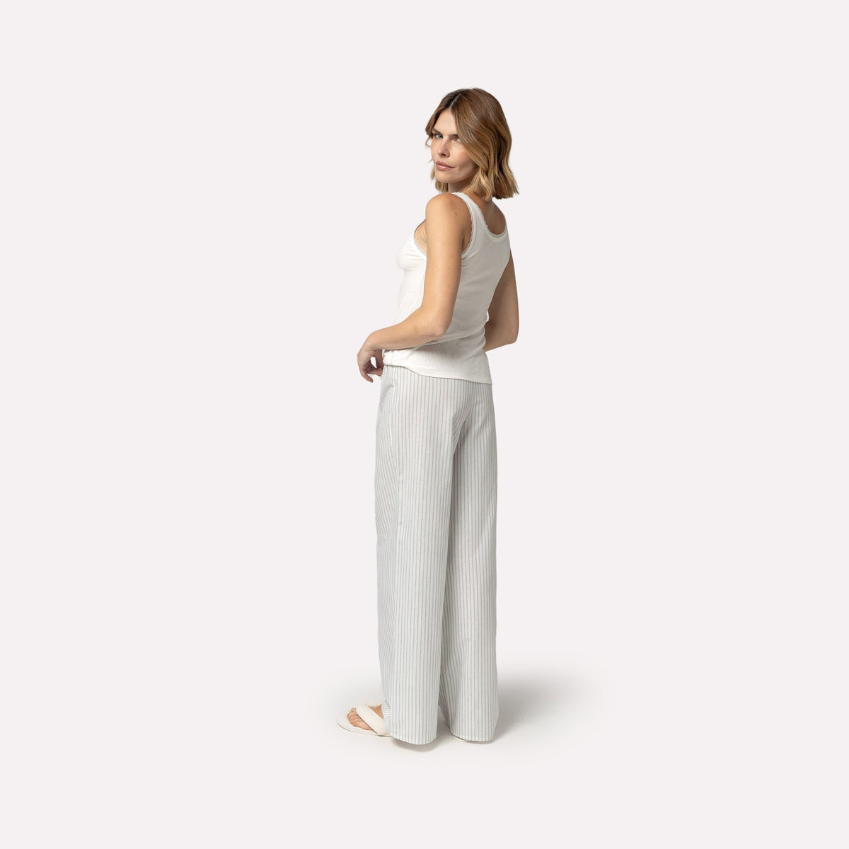 Pijama Feminino Regata Listrado Verde