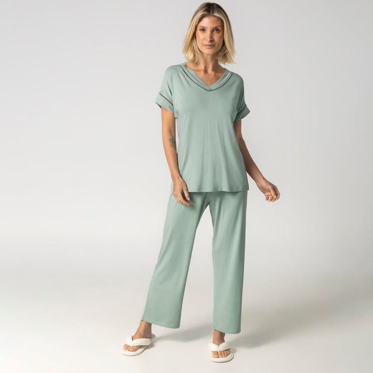 Pijama Feminino Capri Verde Alecrim