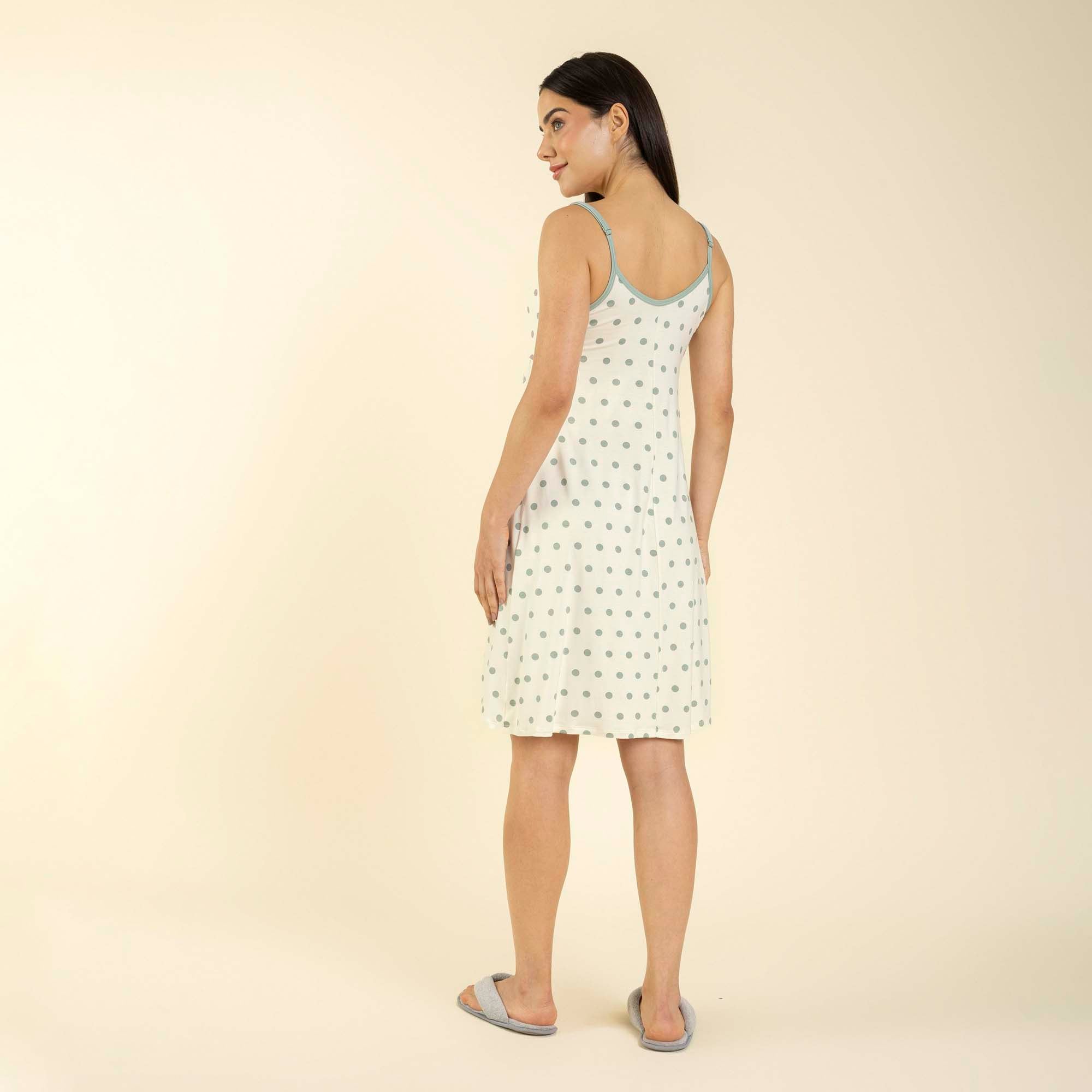 Camisola Gestante de Alça Poá Green