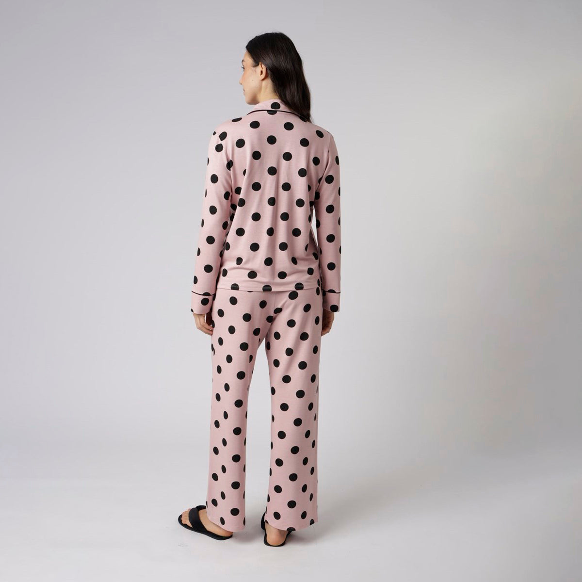 Pijama Feminino Aberto Poá Rosa Lingerie