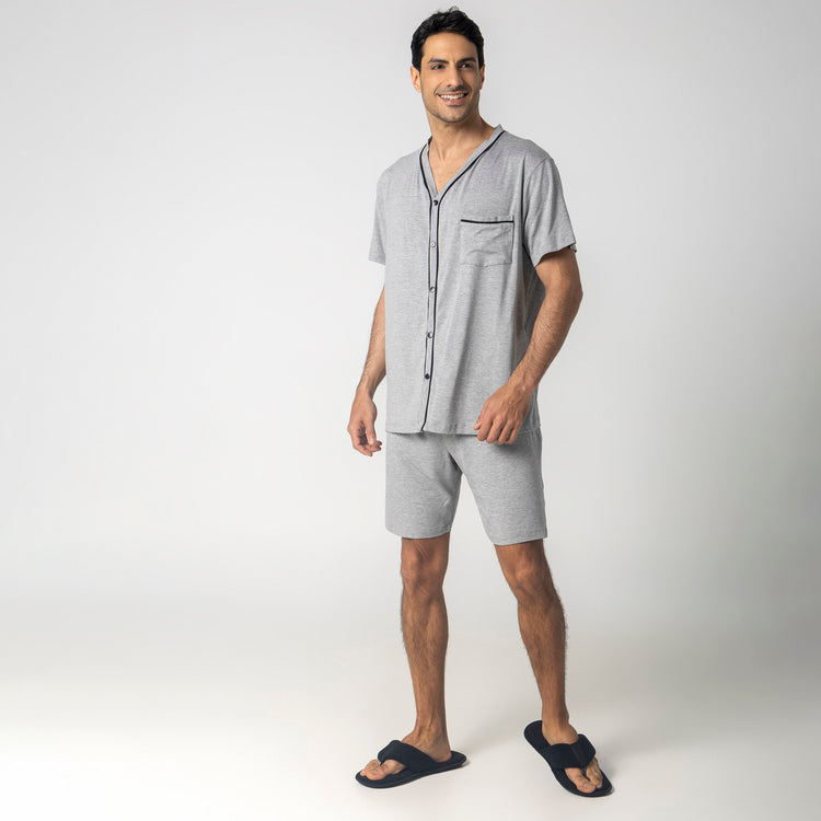 Pijama Masculino Curto Aberto Mescla