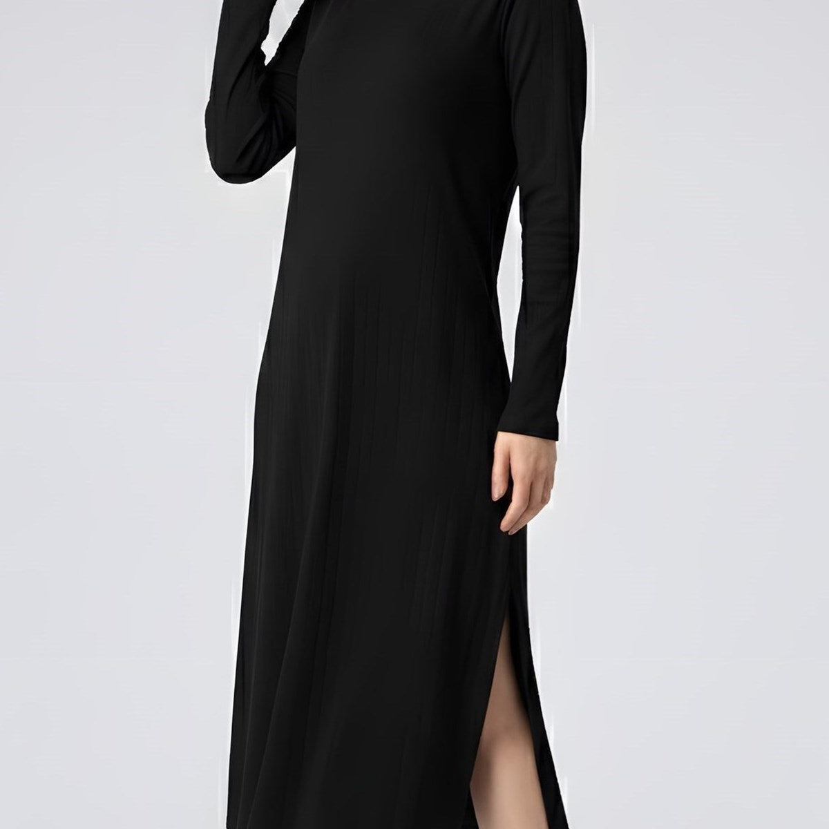 Vestido Midi Canelado Balance Style Preto