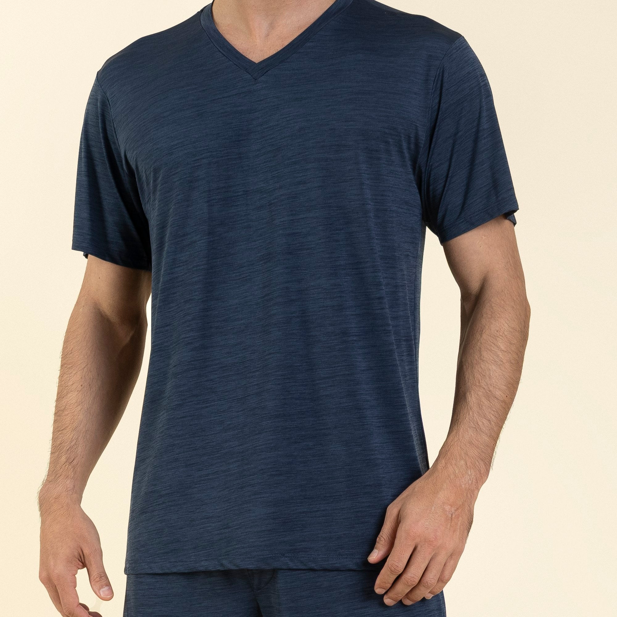 Pijama Masculino Curto Poliamida Stripes Azul Ocean