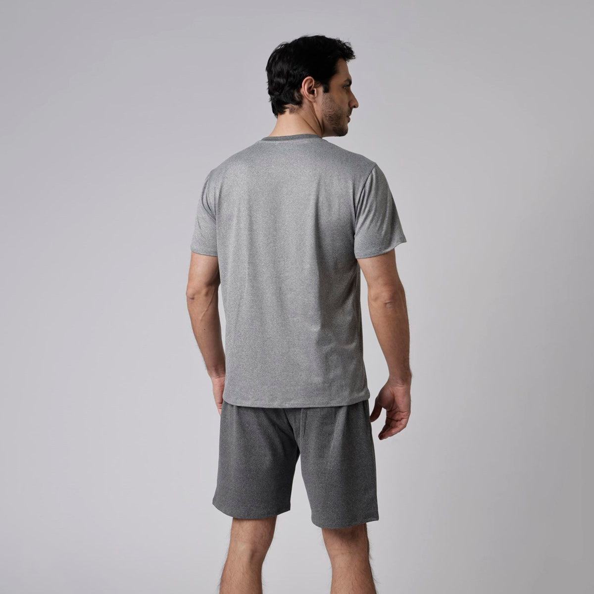 Pijama Masculino Curto Cinza Mescla