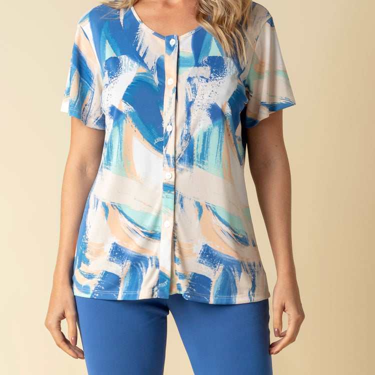Pijama Feminino Capri Aberto Azul Naútico