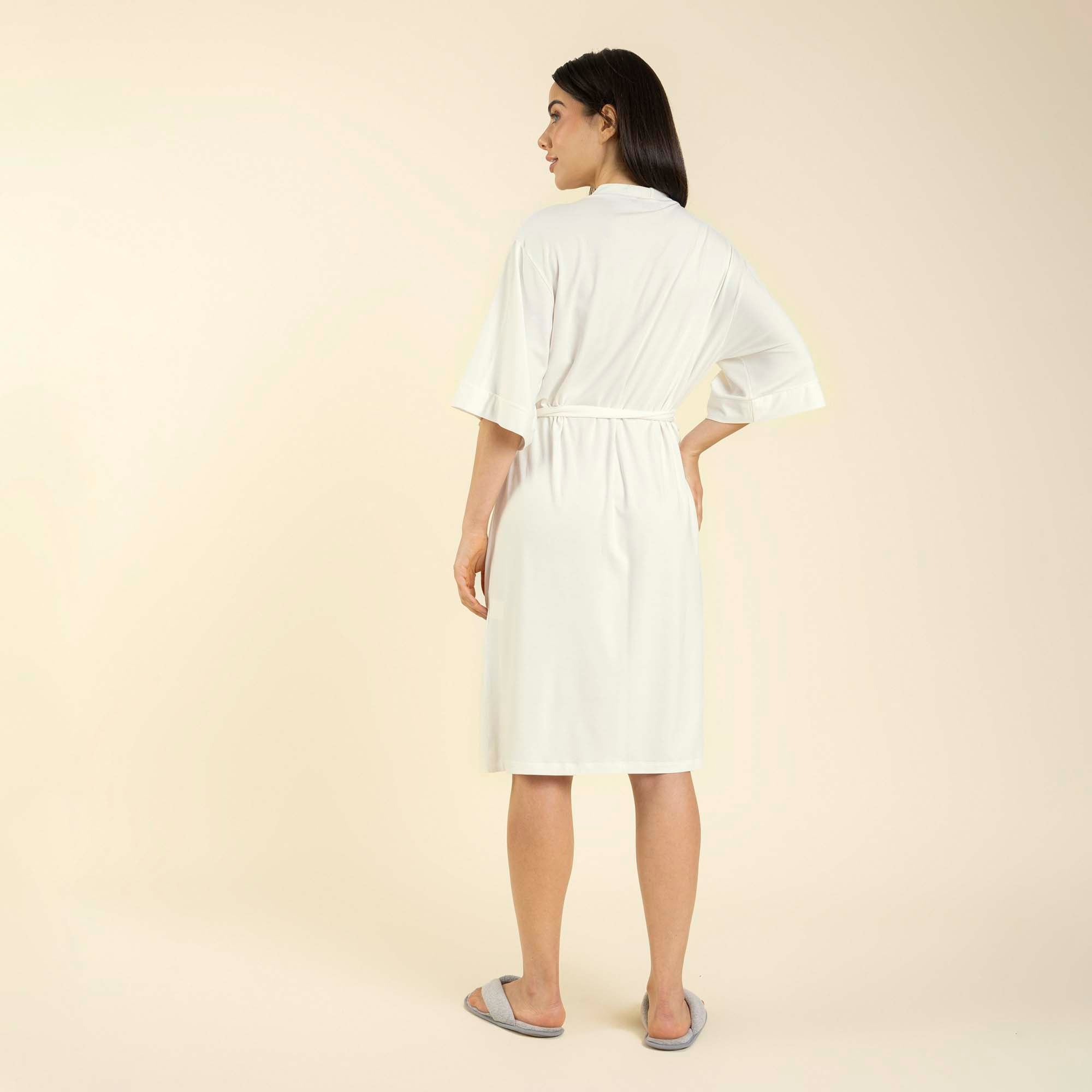 Robe Feminino com Manga 3/4 Off White