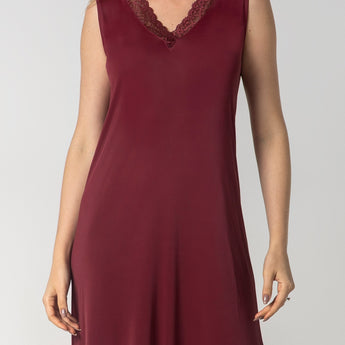 Camisola Midi Regata Vinho com Renda