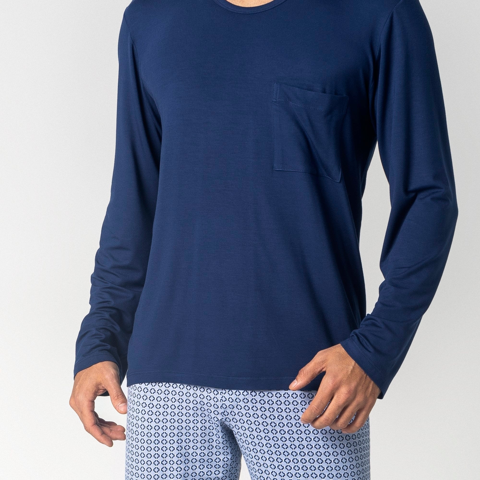 Pijama Masculino Longo Azul Tie