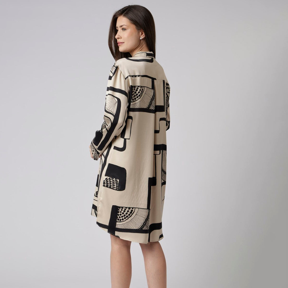 Camisão Feminino Aberto Curto Estampada Abstrato