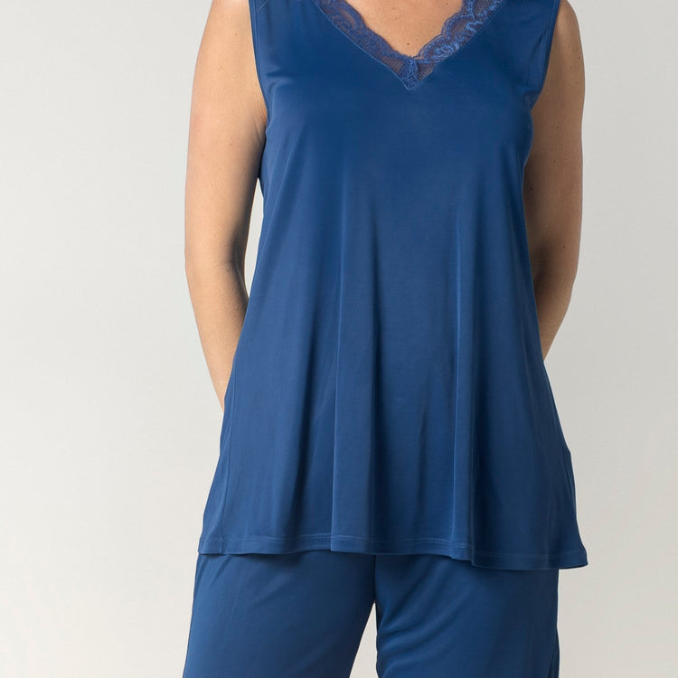 Bermudoll Feminino Azul Atalaia com Renda