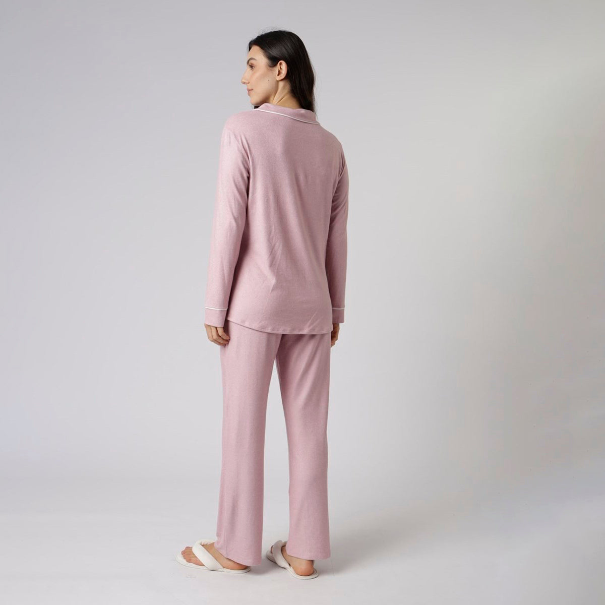 Pijama Feminino Aberto Longo Cashmere Rosa