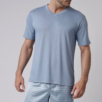 Pijama Masculino Curto Geométrico Blue