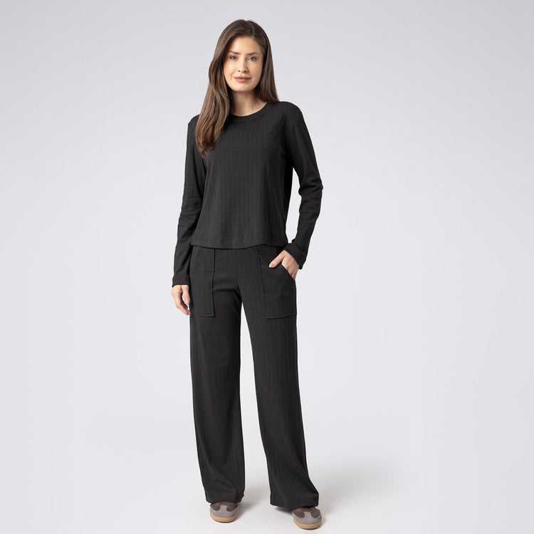 Conjunto Canelado Balance Style Preto