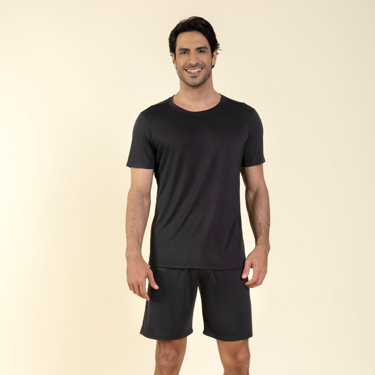 Pijama Masculino Curto Modal Preto