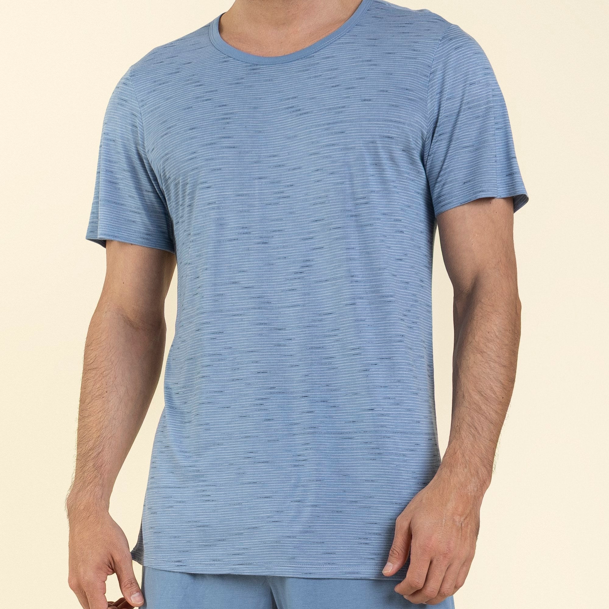Pijama Masculino Curto Visco Listrado Azul