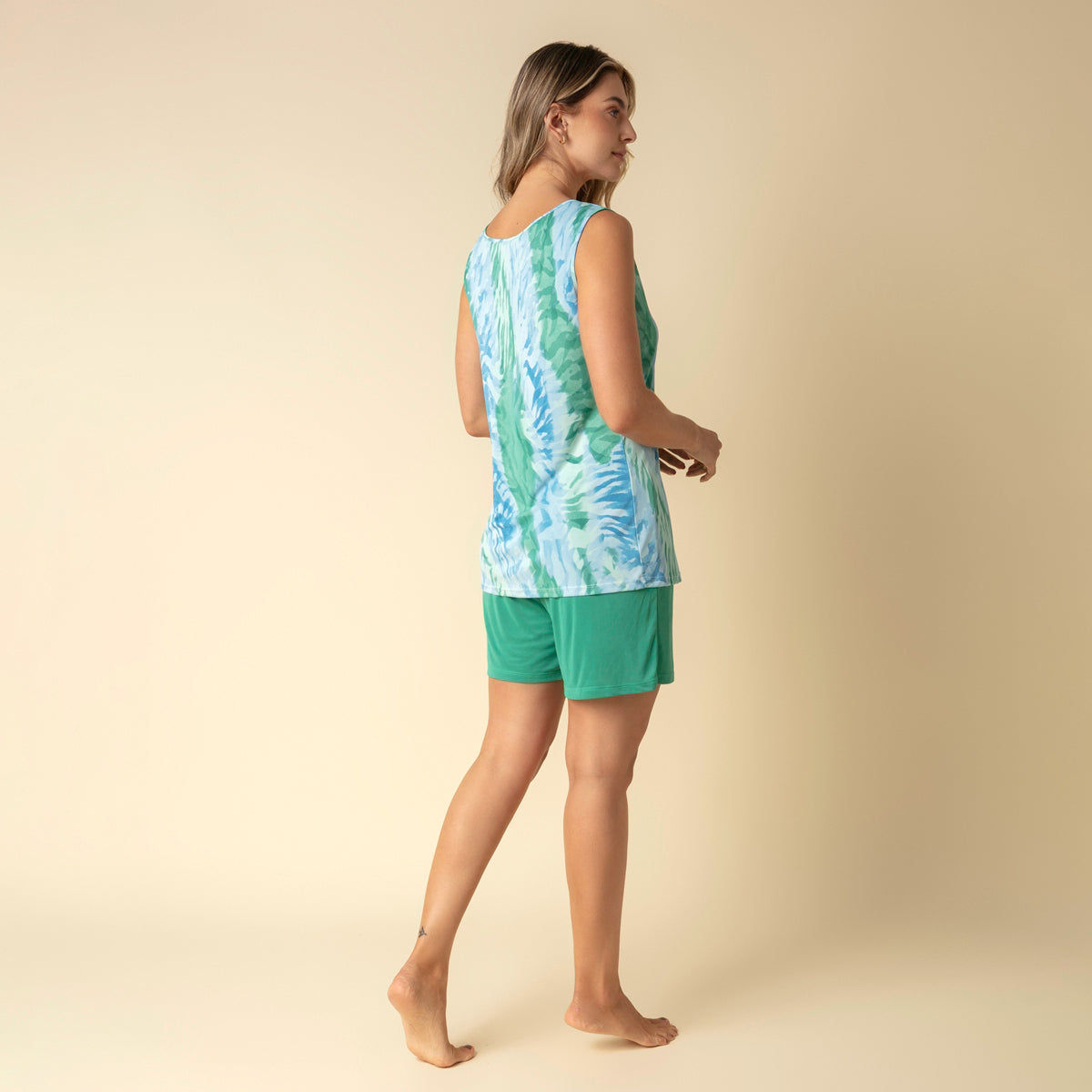 Bermudoll Feminino Verde Ondas