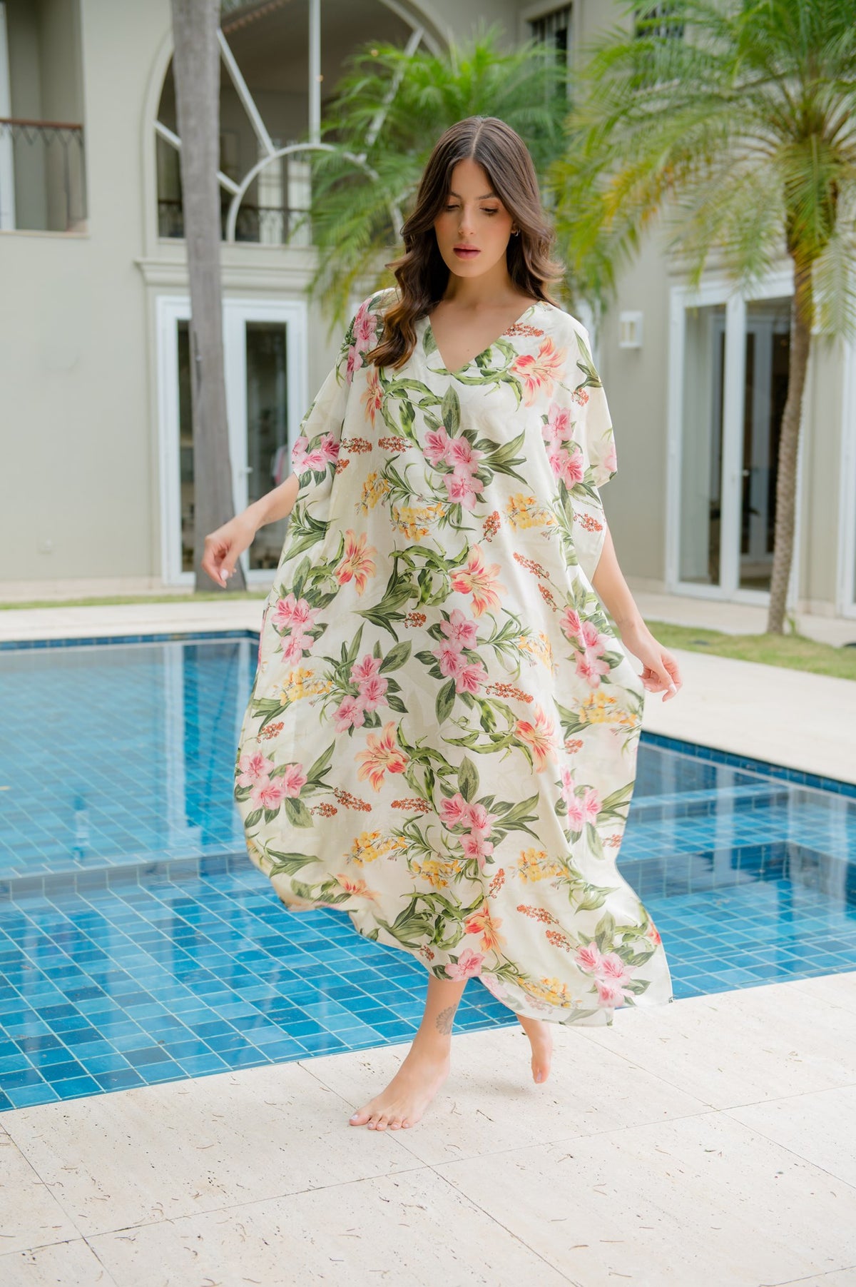 Kaftan Feminino Midi Eden com Fenda