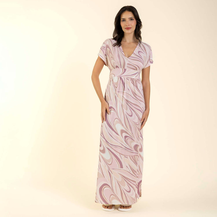Kaftan Feminino Longo Lilás Embru Art