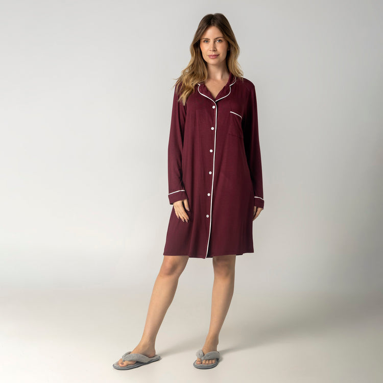 Camisão Feminino Curto Aberto Bordô