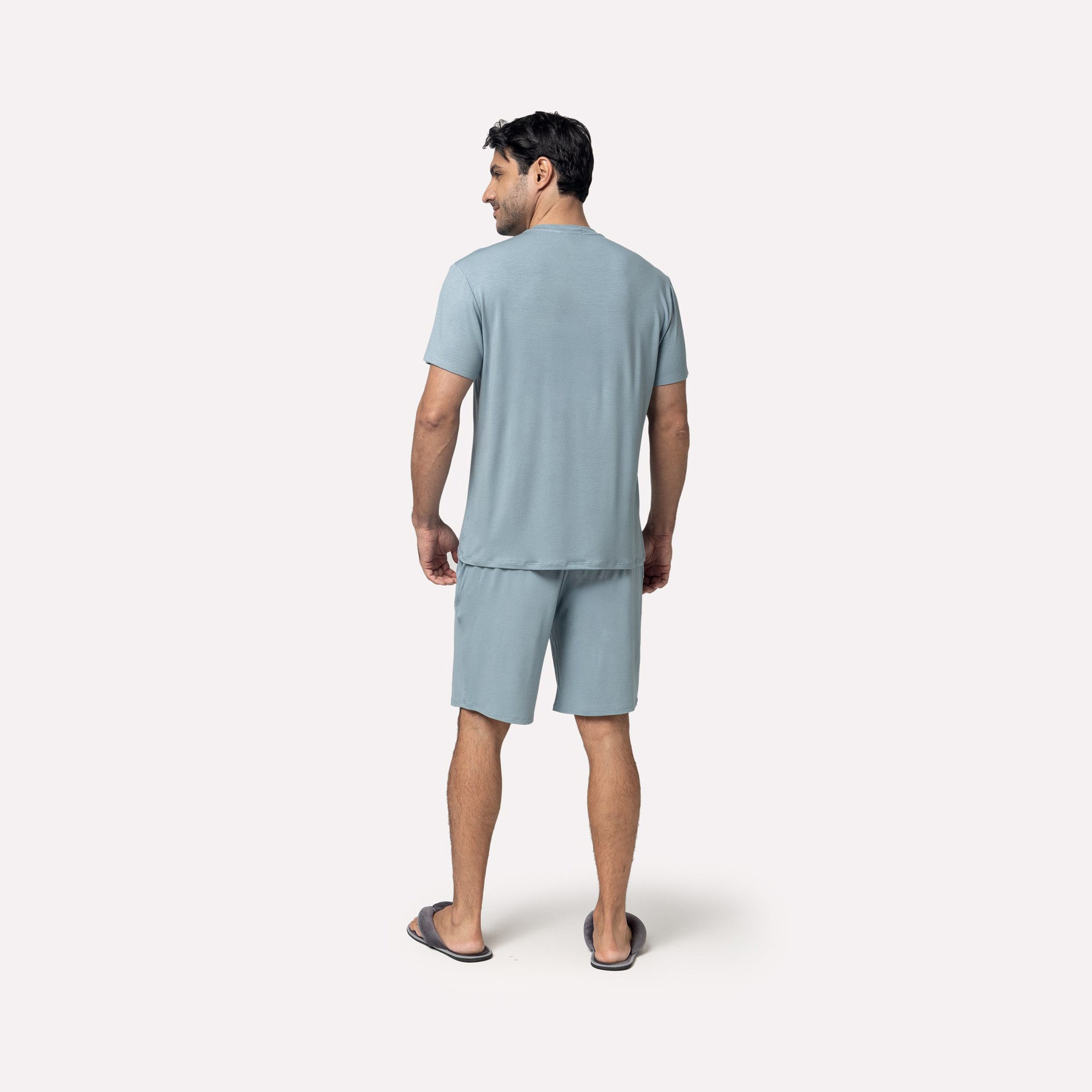 Pijama Masculino Curto Azul Delave com Bolso