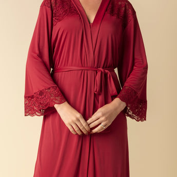 Robe Kimono Feminino Midi Bordô