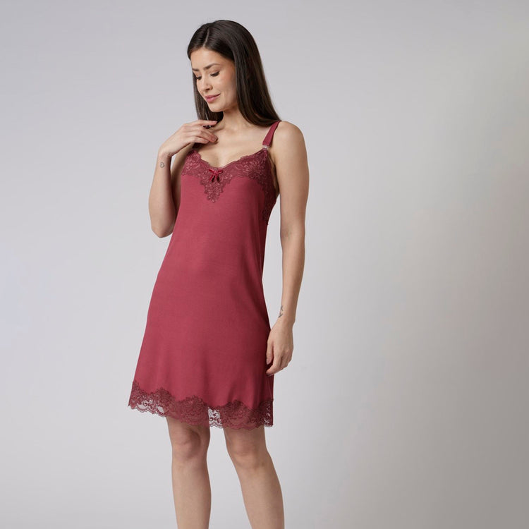 Camisola Curta de Alça Gestante Bordô